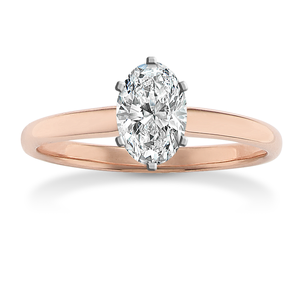 1.22 ct. Natural Diamond Engagement Ring in Rose Gold
