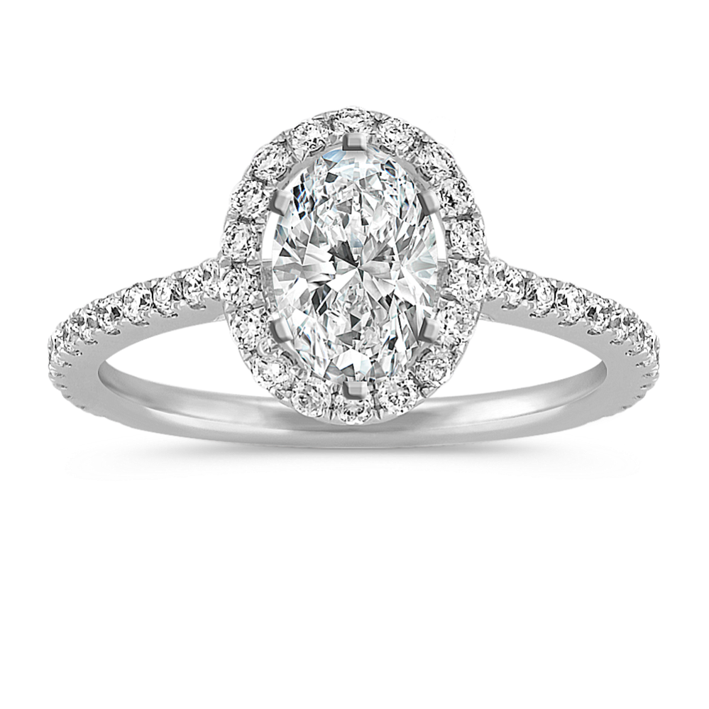 Ella Halo Engagement Ring for 1.25 ct Oval