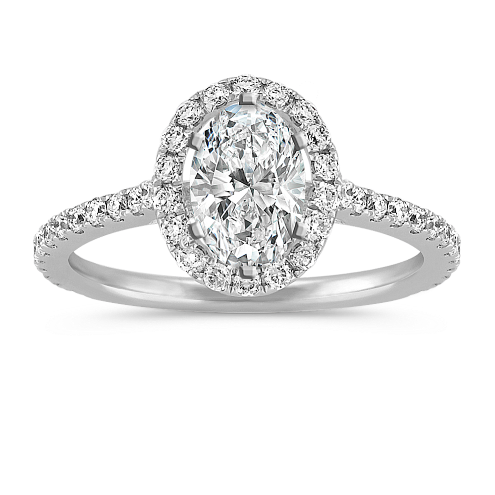 Ella halo diamond engagement ring sale