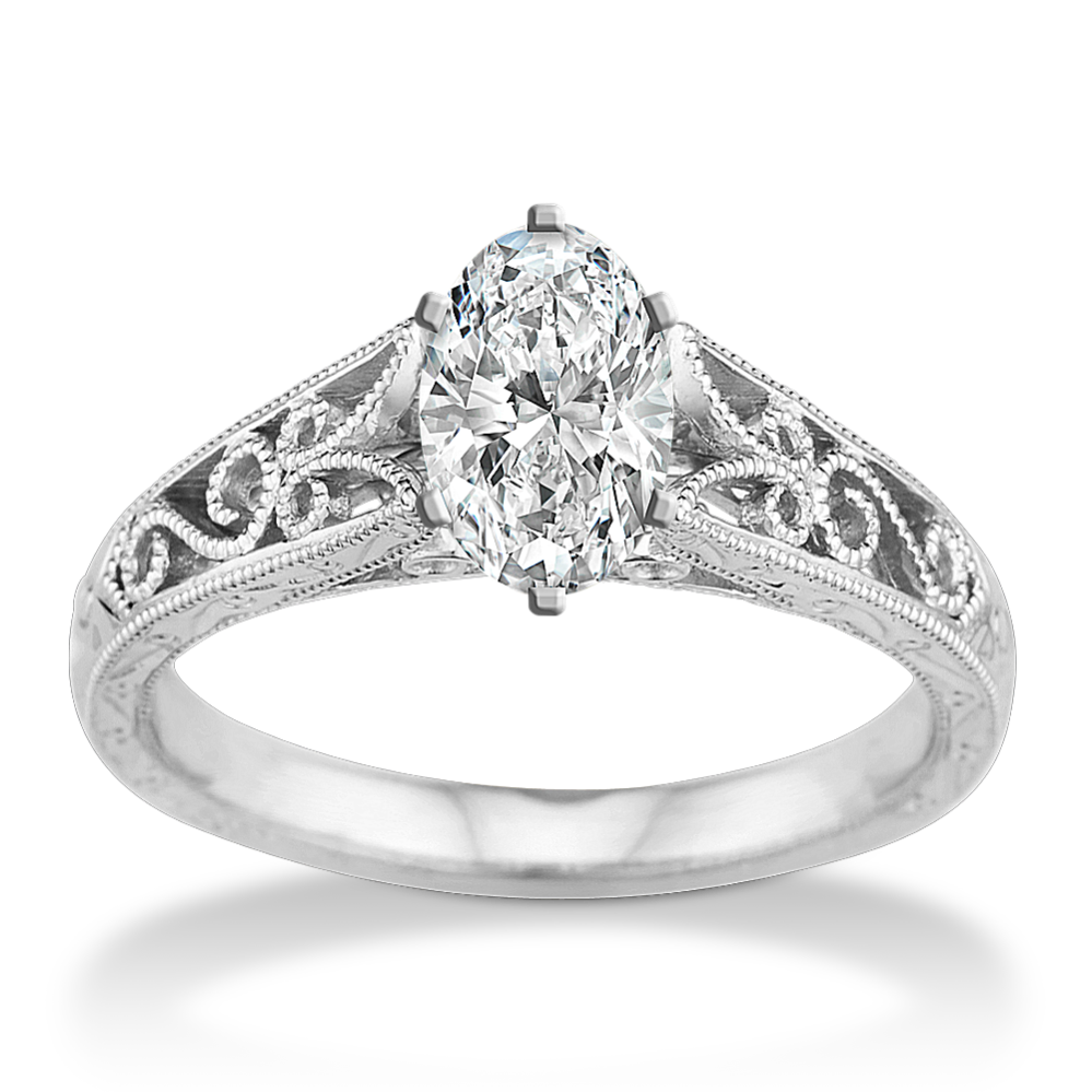 1.07 ct. Lab-Grown Diamond Engagement Ring in White Gold
