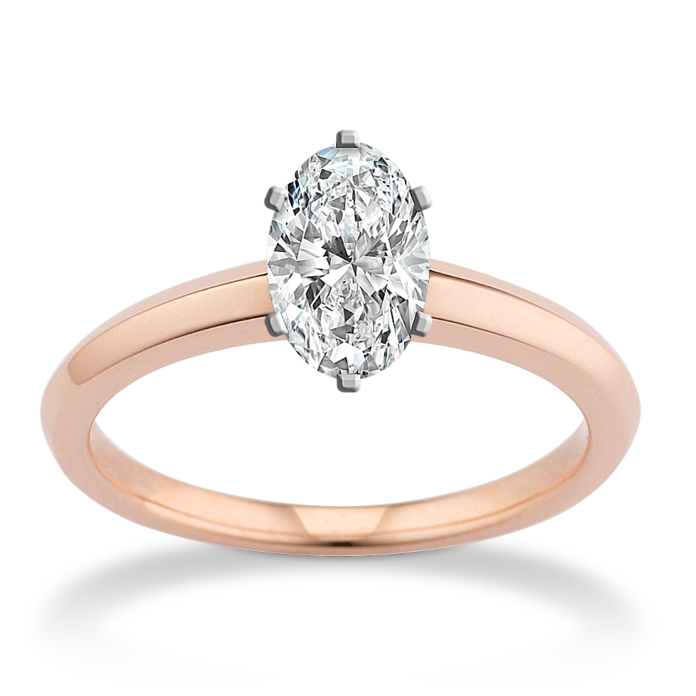 1.08 ct. Natural Diamond Engagement Ring in Rose Gold