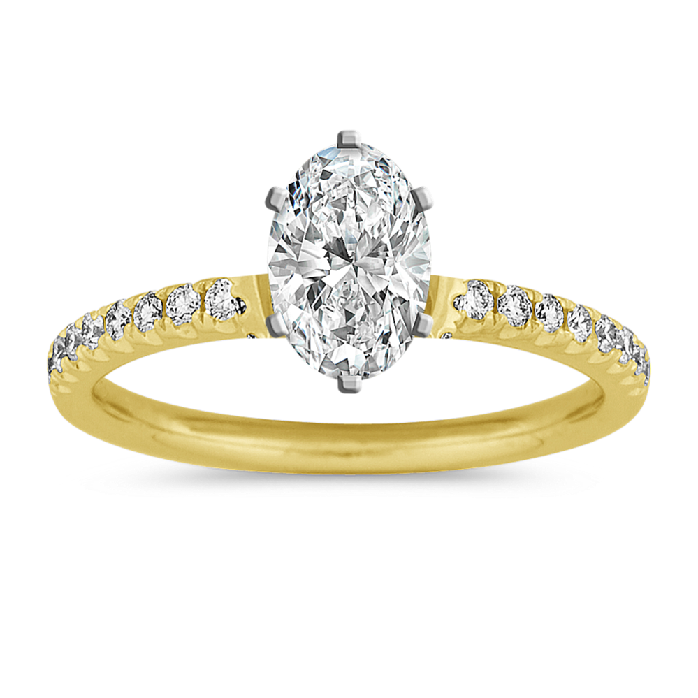 Diamond Hidden Halo Engagement Ring in 14k Yellow Gold