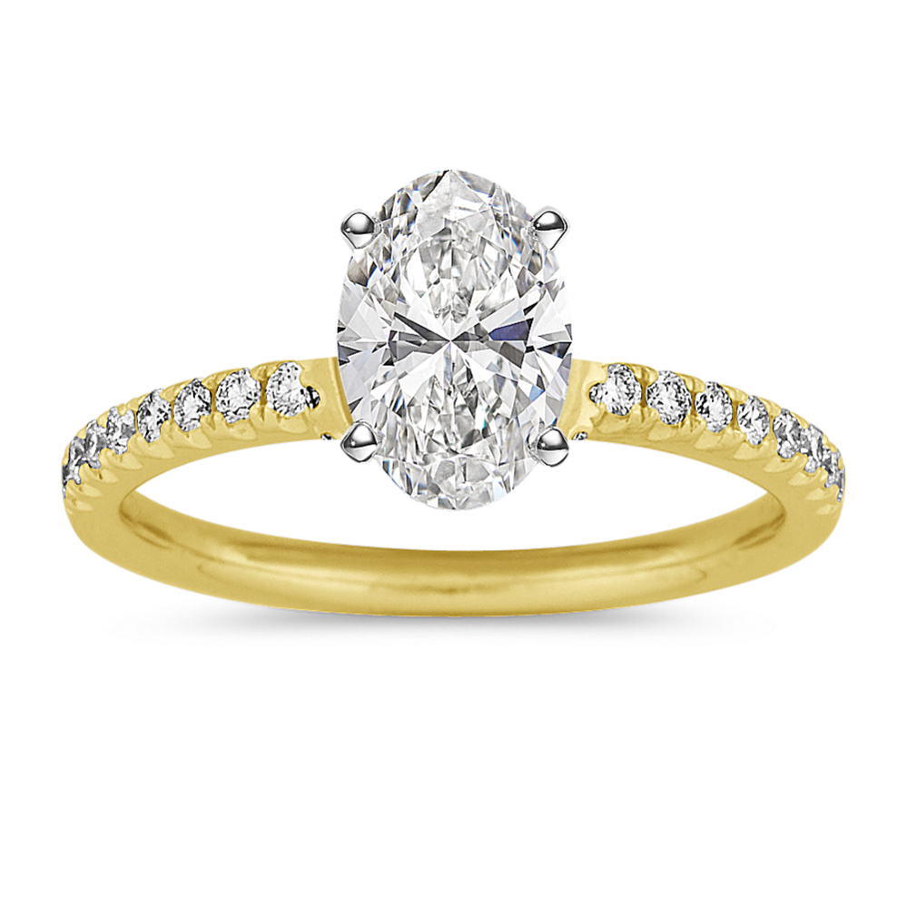 Diamond Hidden Halo Engagement Ring in 14k Yellow Gold