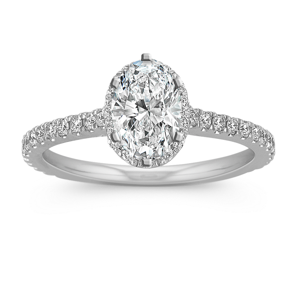 Ella Halo Engagement Ring for 0.50 ct Oval