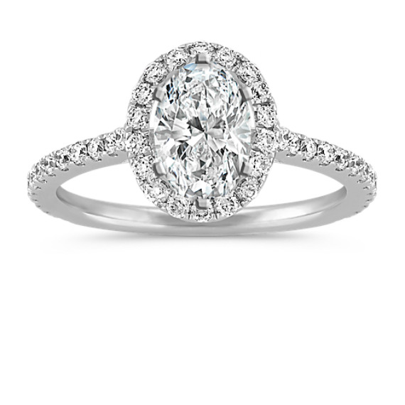 Viola Halo Diamond Engagement Ring for 1.50 Carat Oval