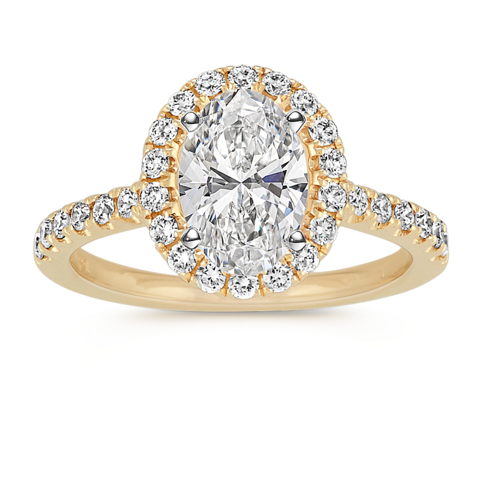 Vista Halo Engagement Ring for 1 ct Oval