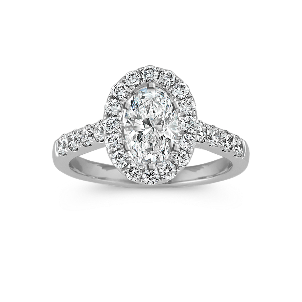 Natural Diamond Halo Engagement Ring