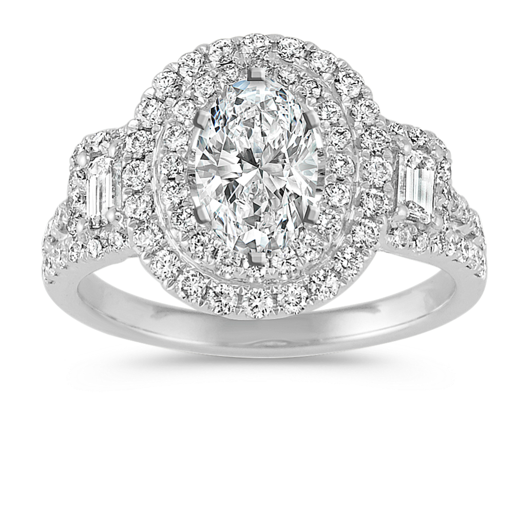 1.29 ct. Natural Diamond Engagement Ring in White Gold