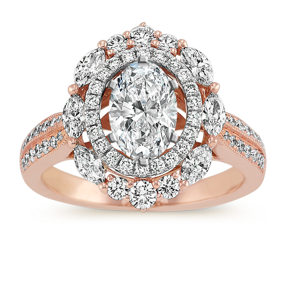 Baroness Double Halo Engagement Ring