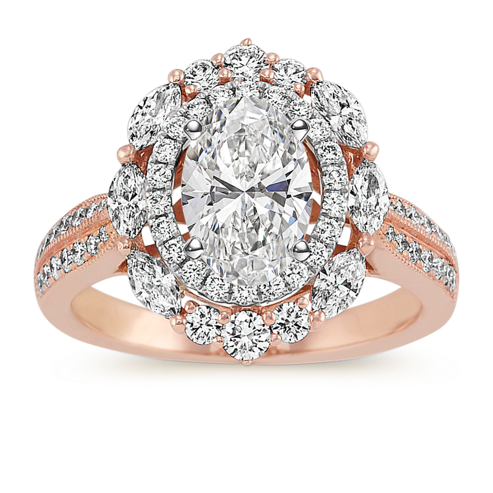 Baroness Double Halo Engagement Ring