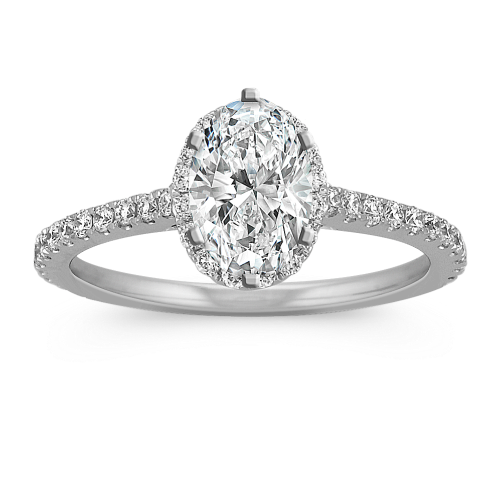 Ella Halo Engagement Ring for 0.60 ct Oval