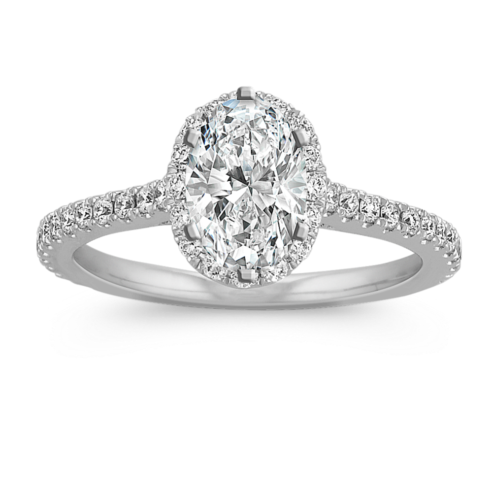 Ella Halo Engagement Ring for 0.75 ct Oval