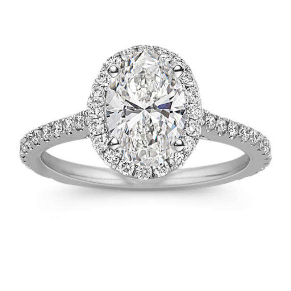Ella Halo Engagement Ring for 1.50 ct Oval