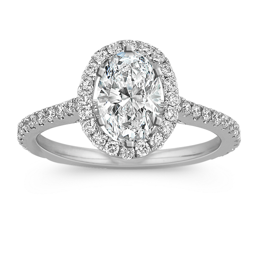 Ella Halo Engagement Ring for 1.50 ct Oval