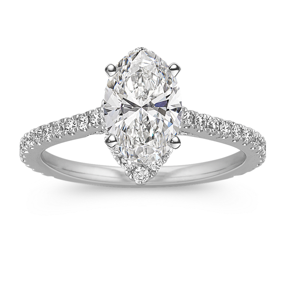 Ella Halo Engagement Ring for 0.50 ct Marquise