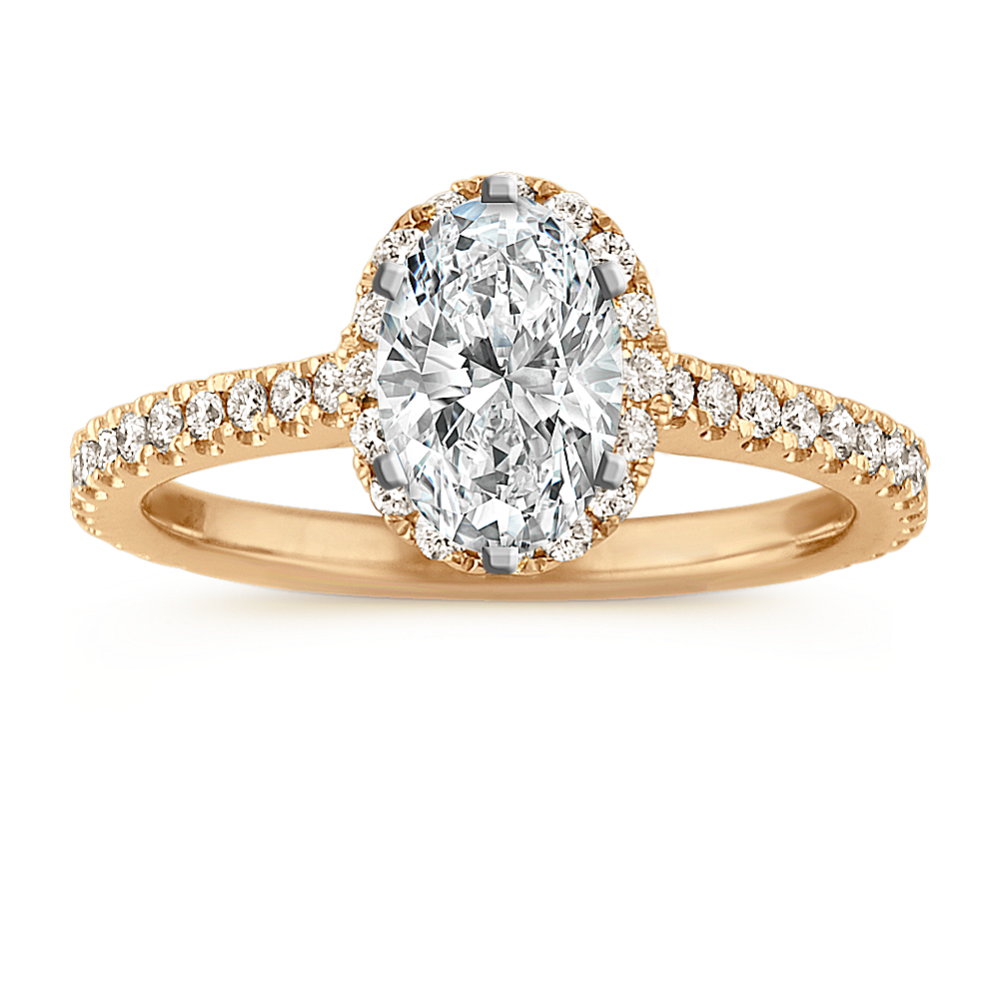 Ella Halo Engagement Ring for 0.75 ct Oval