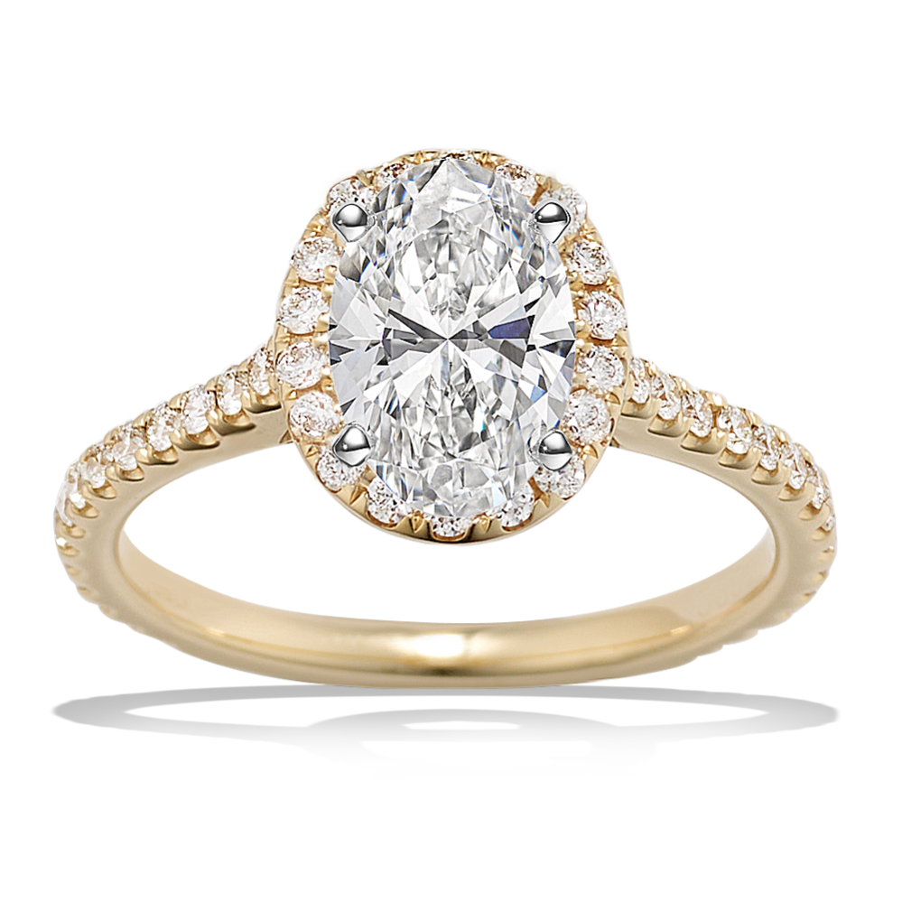 Ella Halo Engagement Ring for 1.25 ct Oval