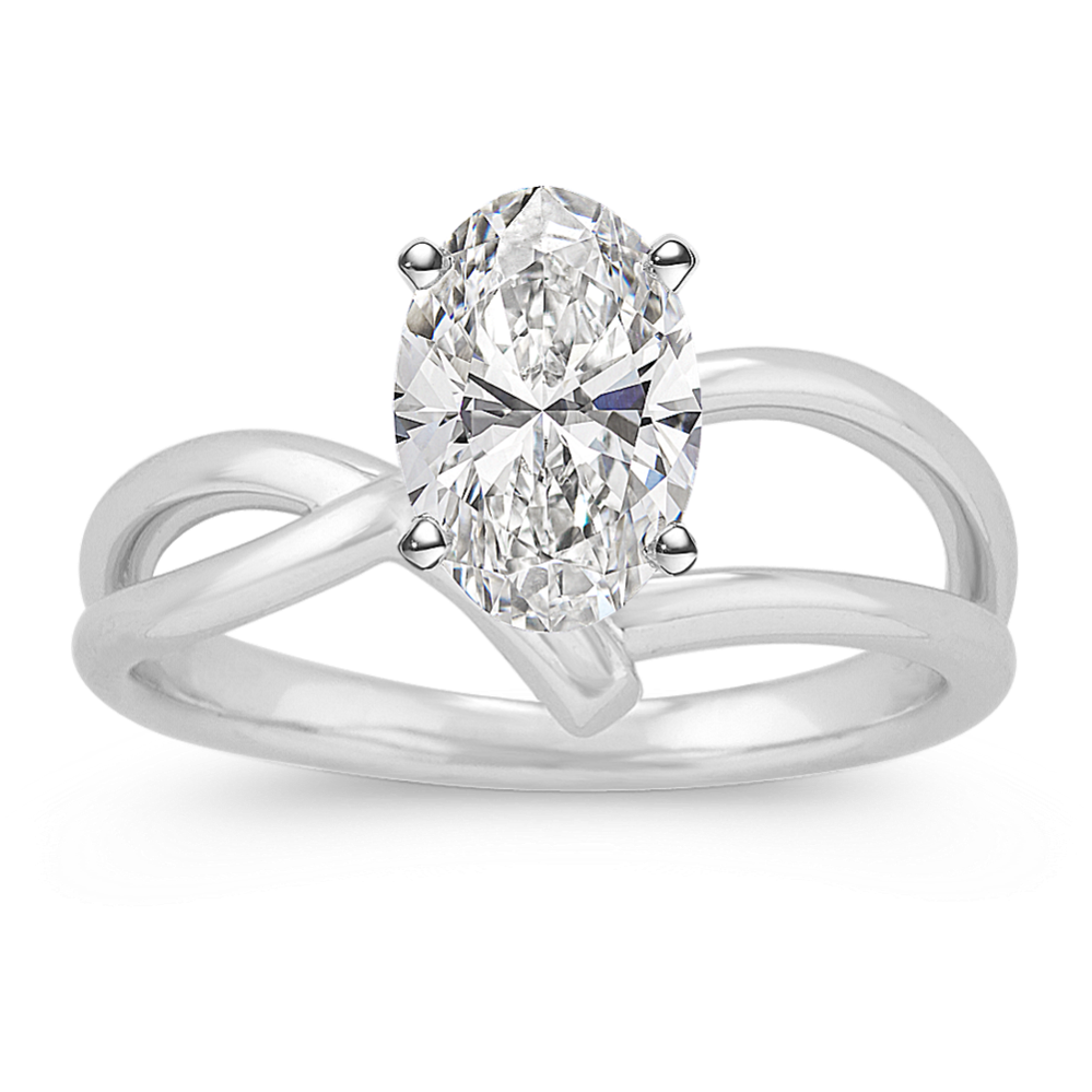 14k White Gold Swirl Ring