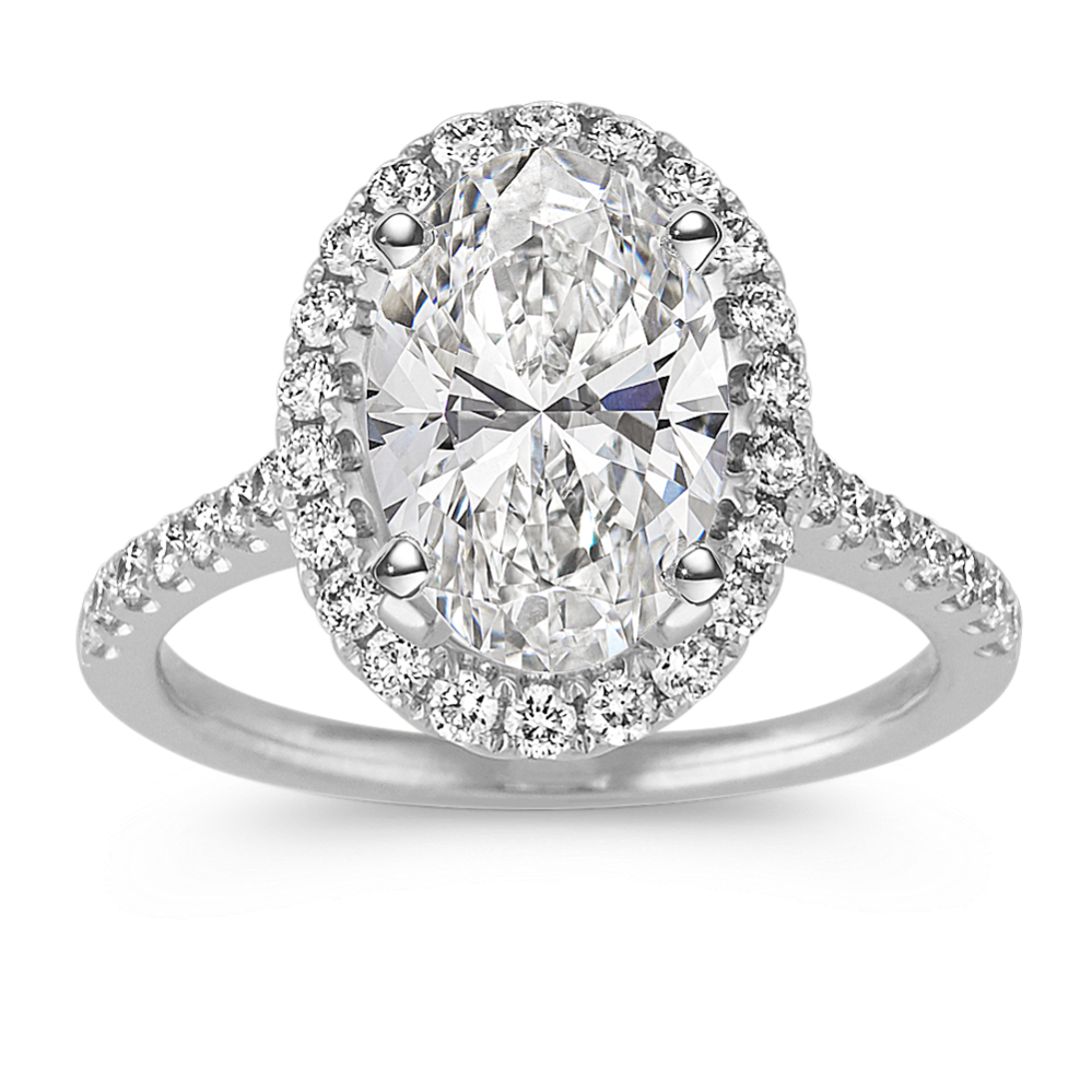 Vista Halo Engagement Ring for 2 ct Oval
