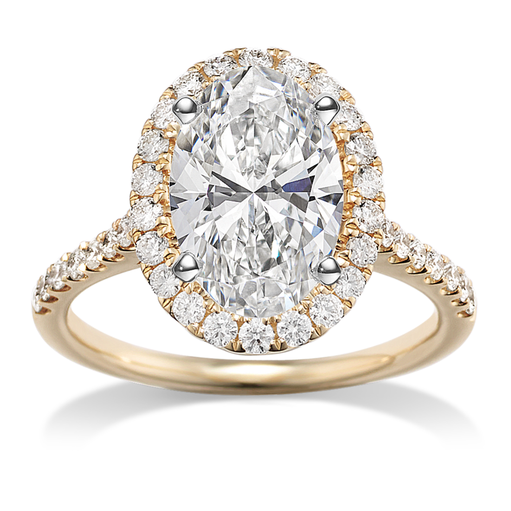 Vista Halo Engagement Ring for 2 ct Oval