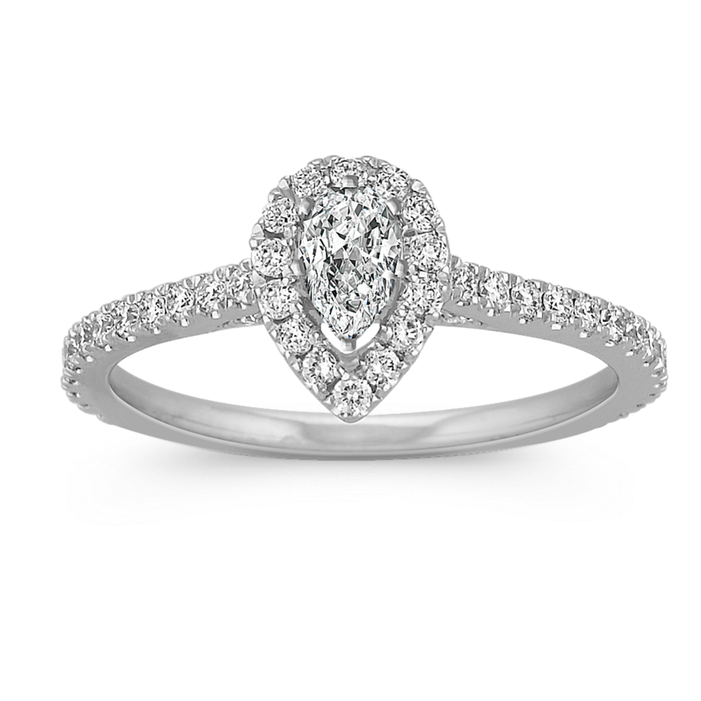 Ella Halo Engagement Ring for 0.35 ct Pear