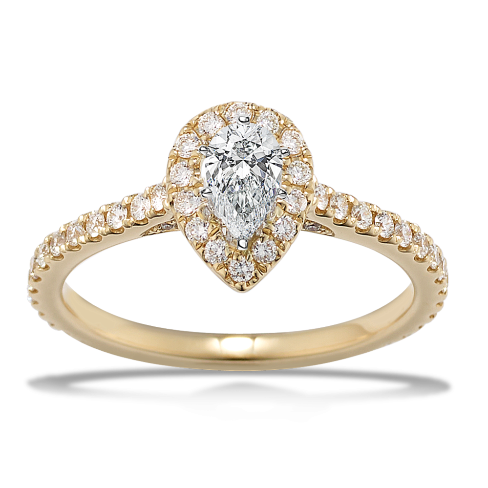 Ella Halo Engagement Ring for 0.35 ct Pear