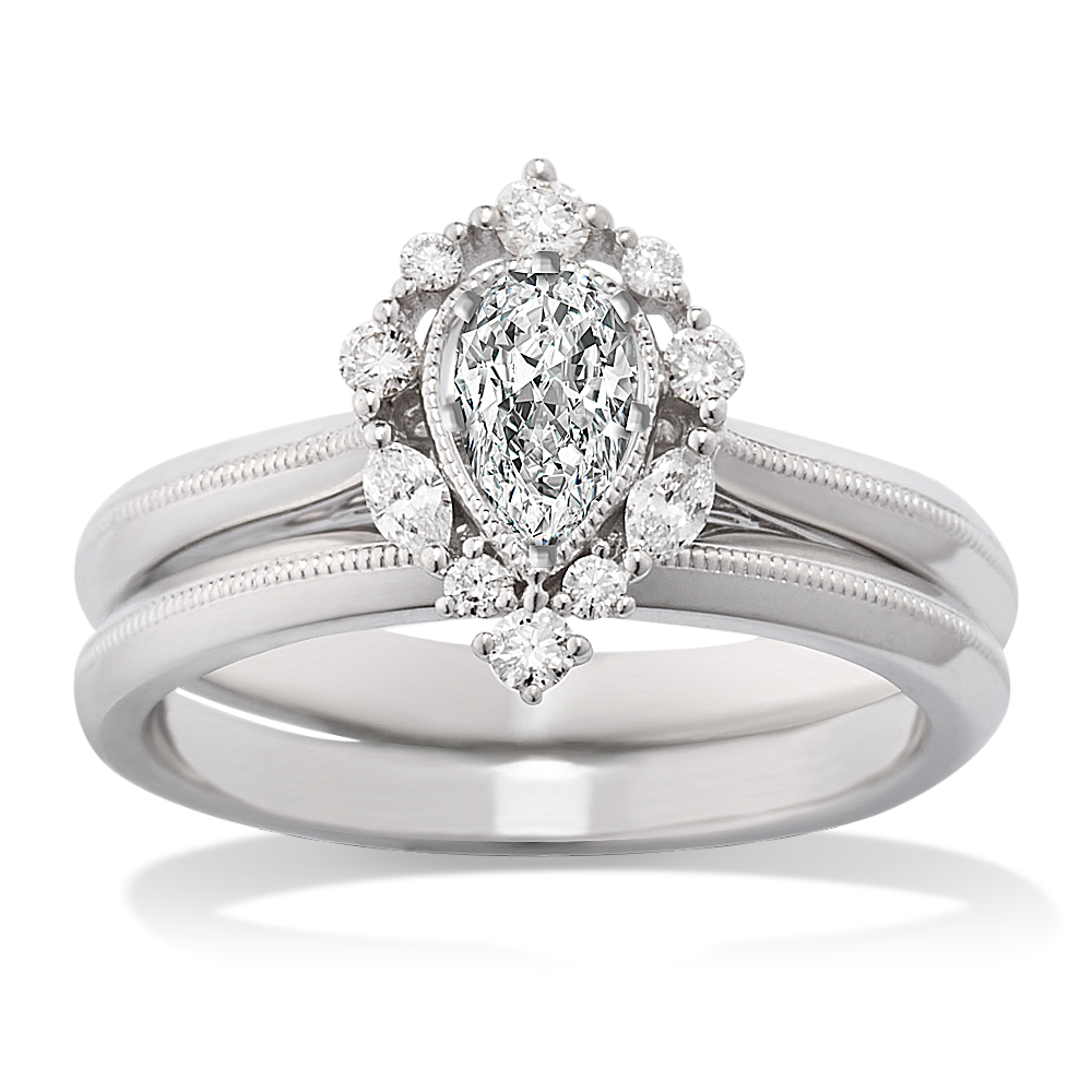 Shane co pear outlet shaped engagement ring