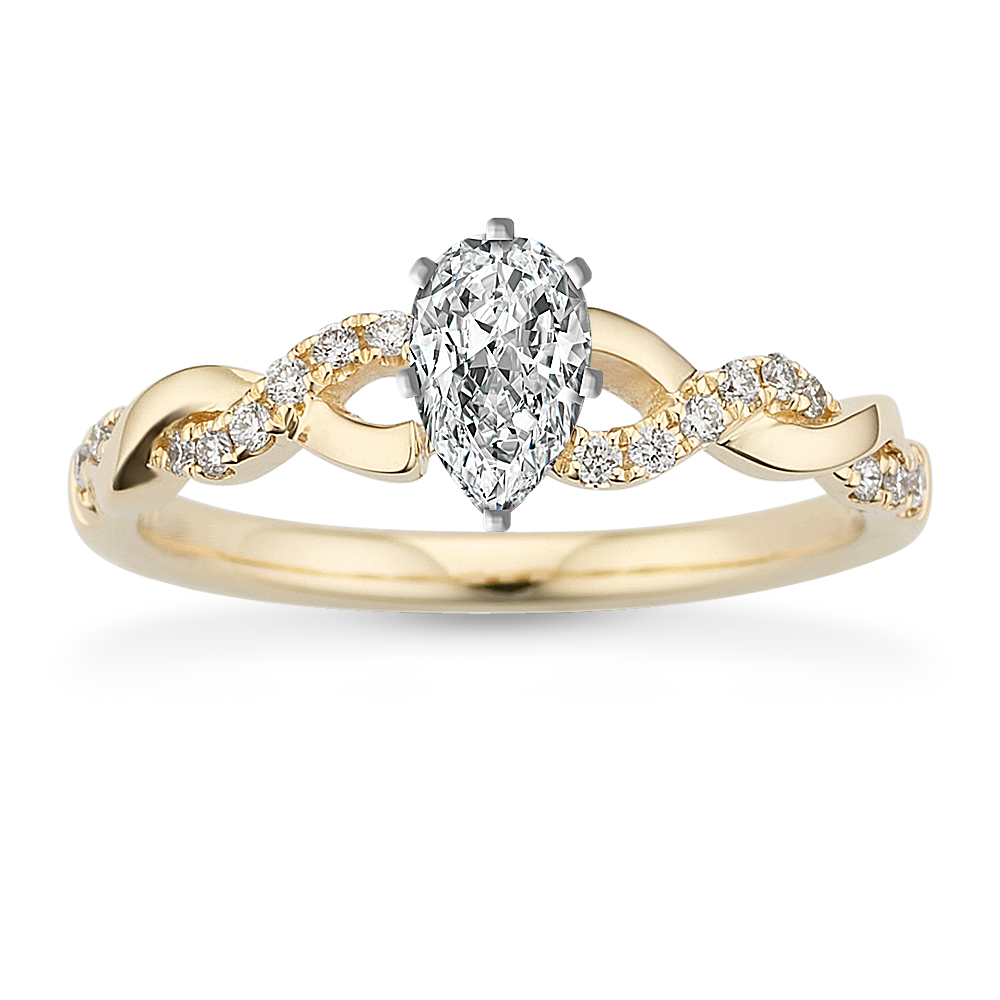 0.6 ct. Natural Diamond Engagement Ring in Yellow Gold