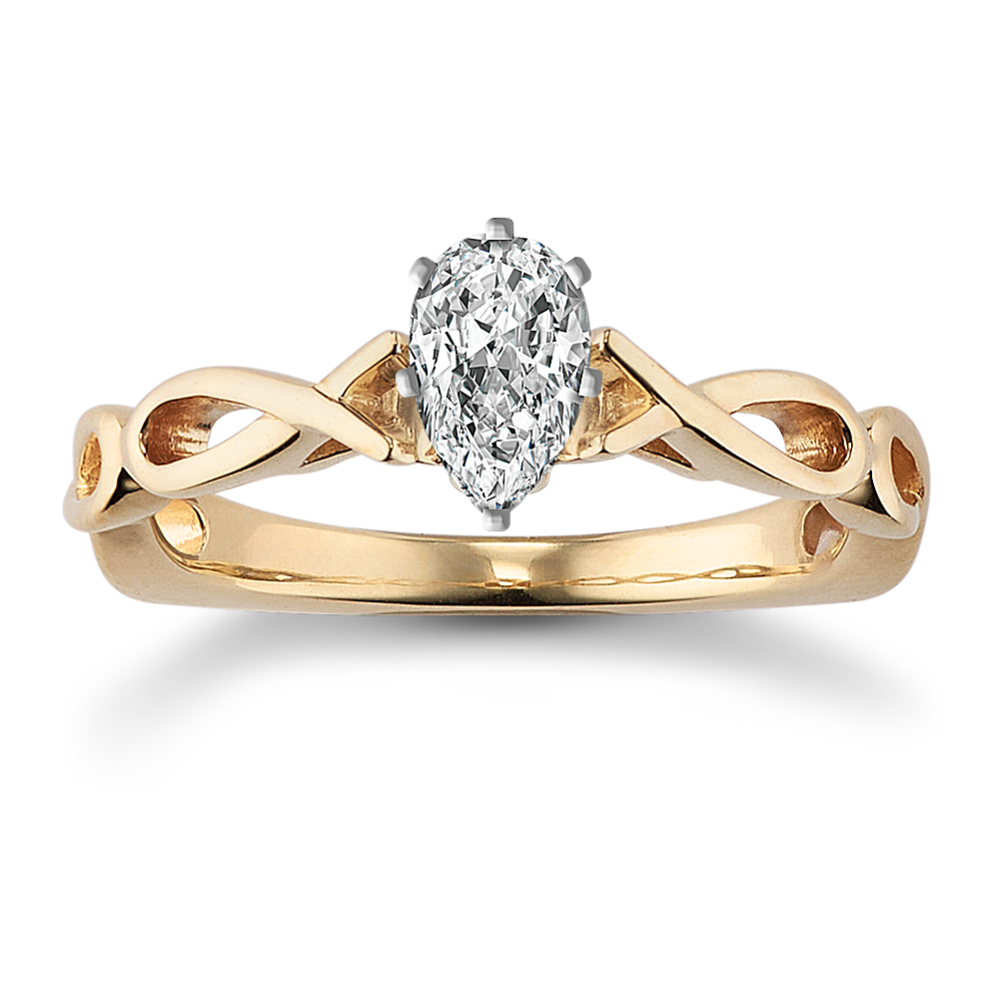 0.61 ct. Natural Diamond Engagement Ring in Yellow Gold