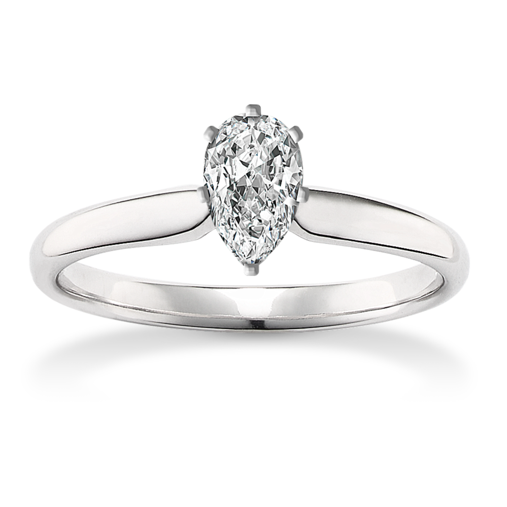 0.7 ct. Natural Diamond Engagement Ring in White Gold