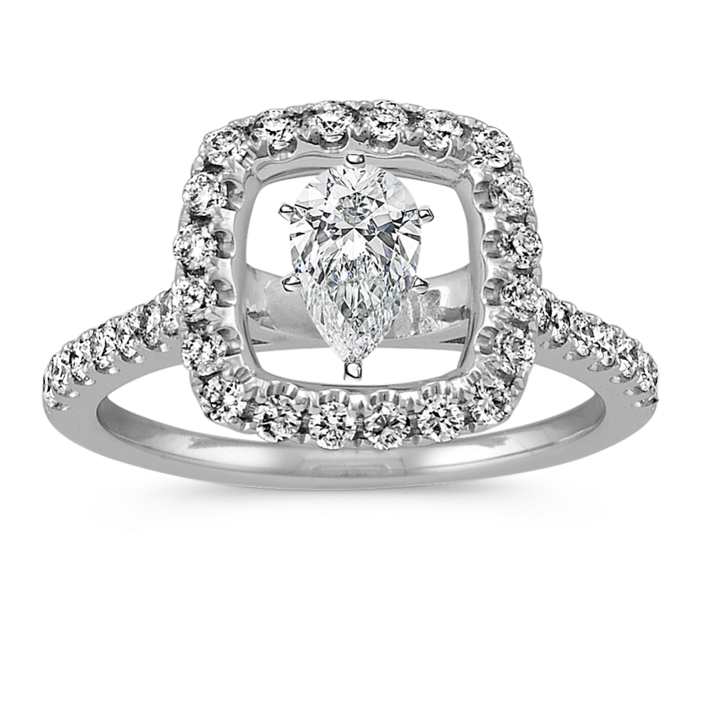 Vista Halo Engagement Ring for 1.75 ct Cushion