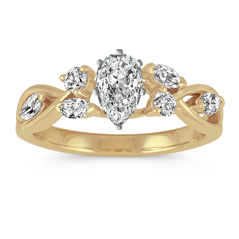 0.7 ct. Natural Diamond Engagement Ring in Yellow Gold