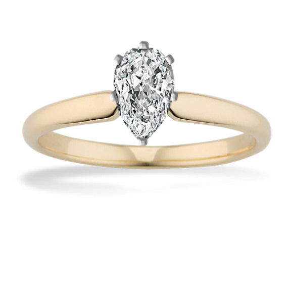 Classic Solitaire Engagement Ring with Pear Diamond