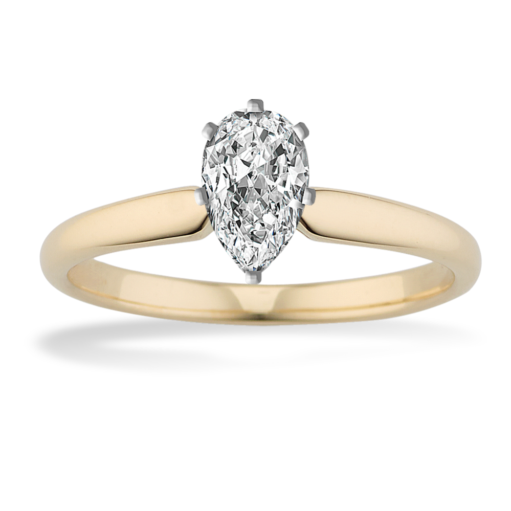 0.8 ct. Natural Diamond Engagement Ring in Yellow Gold