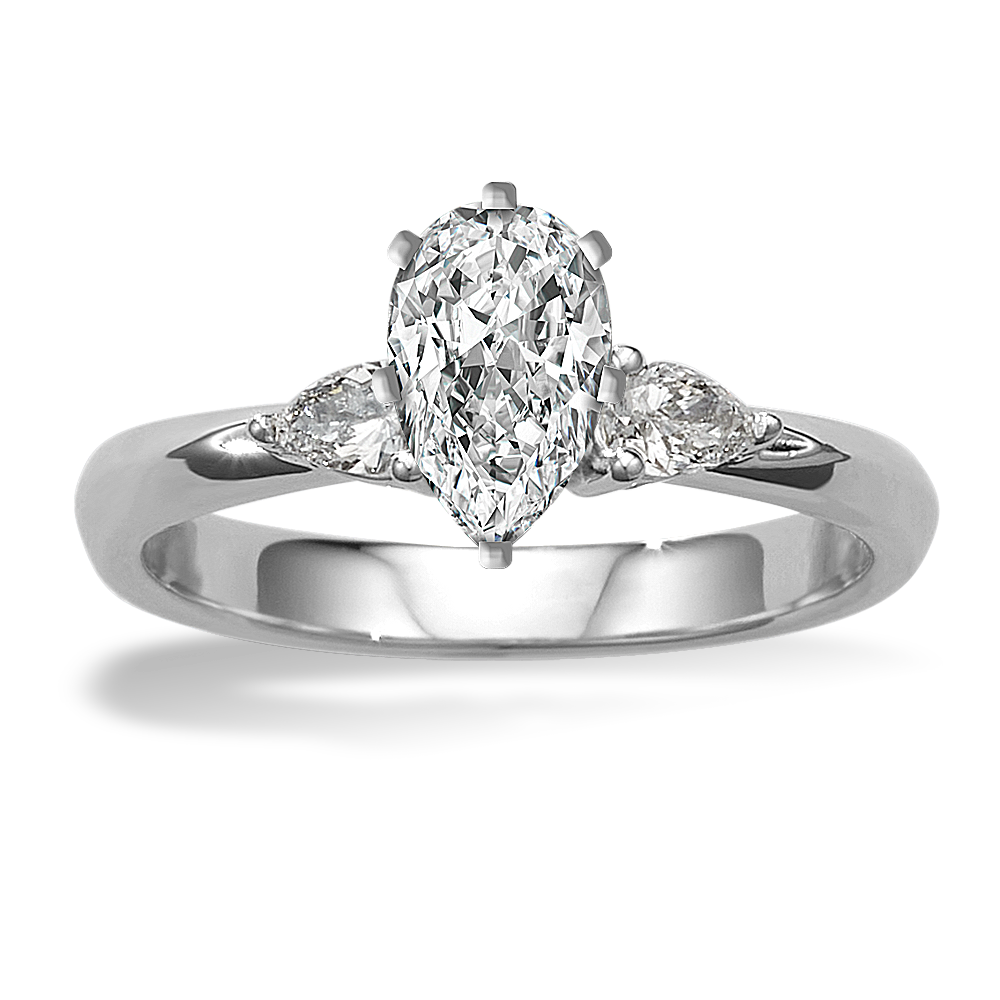 Miriam Three-Stone Diamond Engagement Ring in Platinum