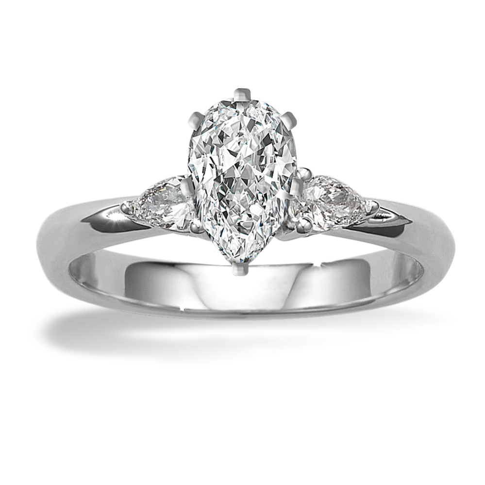 Miriam Three-Stone Engagement Ring in Platinum