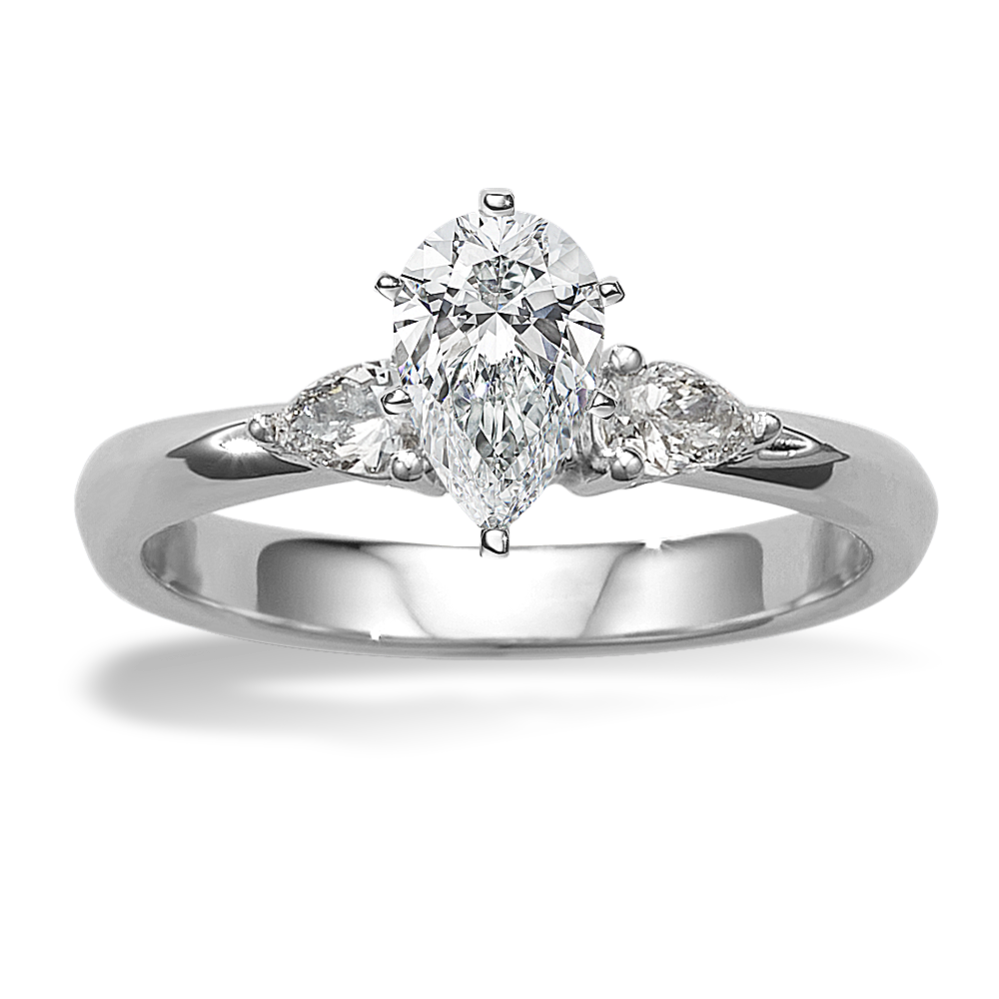 Miriam Three-Stone Engagement Ring in Platinum