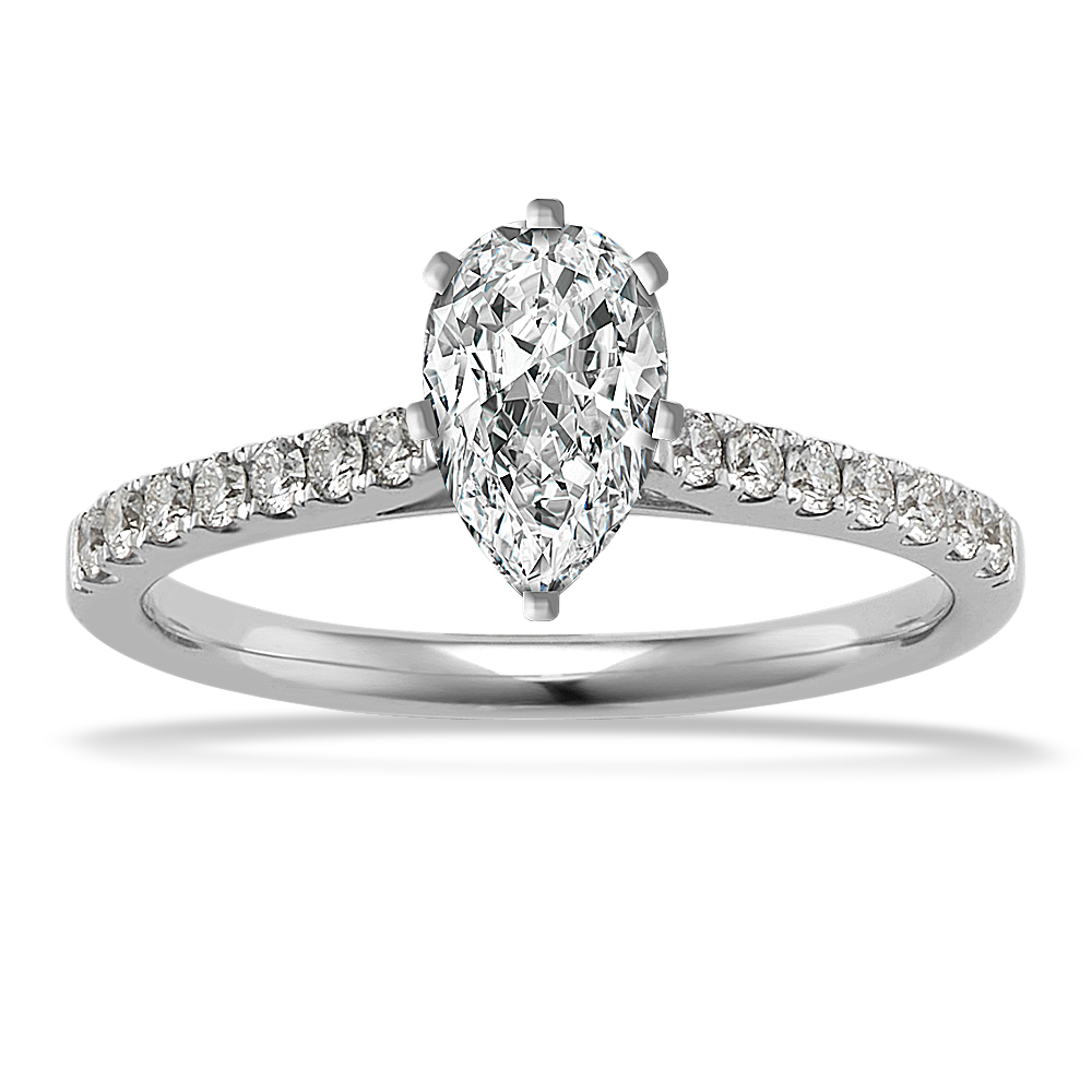 Pave cathedral outlet engagement ring