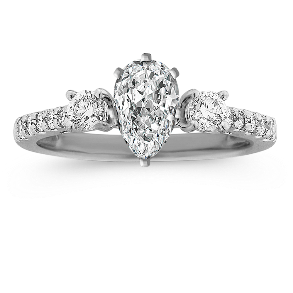 Fairytale Three-Stone Pave Engagement Ring