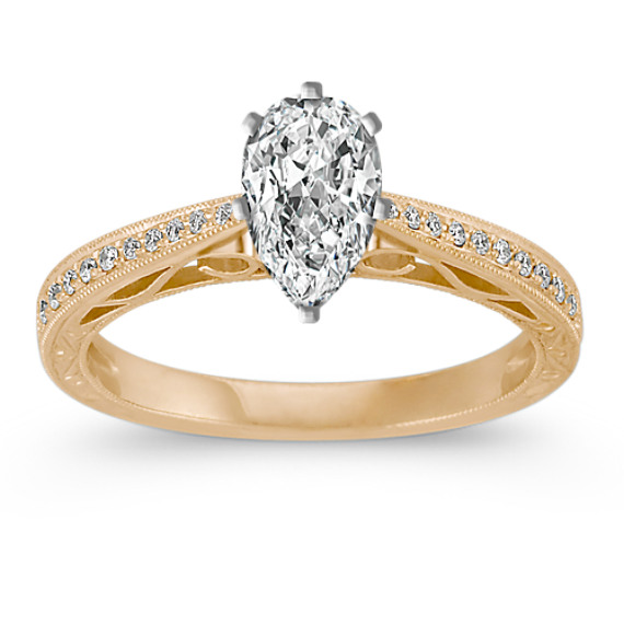 Agatha Vintage Diamond Engagement Ring in 14k Yellow Gold