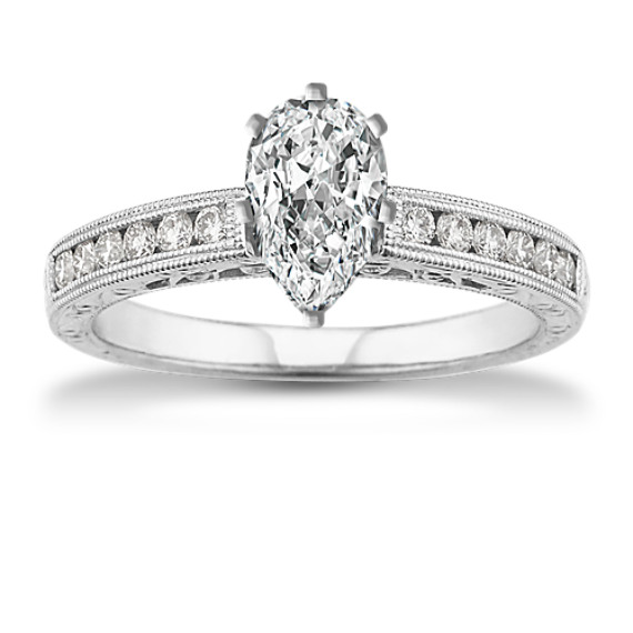 Vintage Diamond Engagement Ring with Channel-Setting