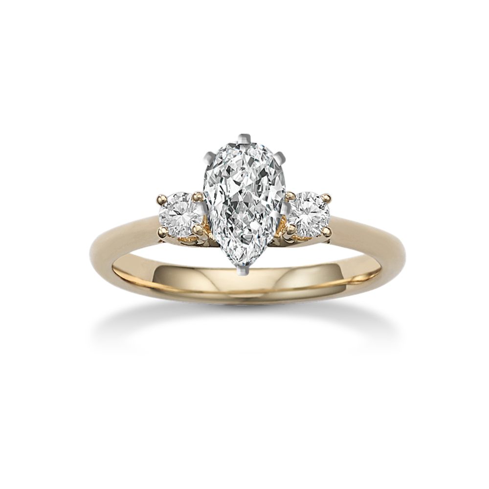 Trinity Classic Three-Stone Engagement Ring in 14K Yellow Gold