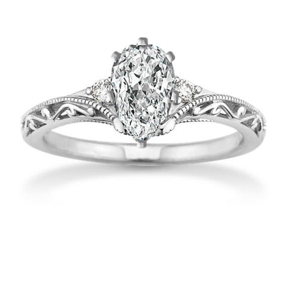 Vale Diamond Engagement Ring in 14K White Gold
