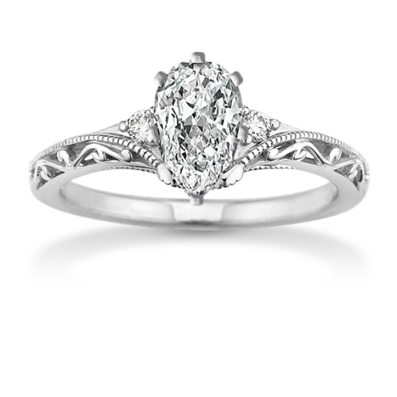Vale Diamond Engagement Ring in 14K White Gold