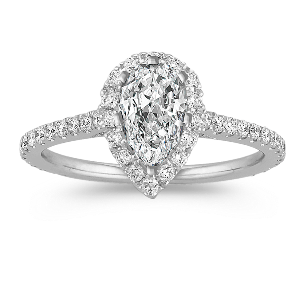 Ella Halo Engagement Ring for 1 ct Pear