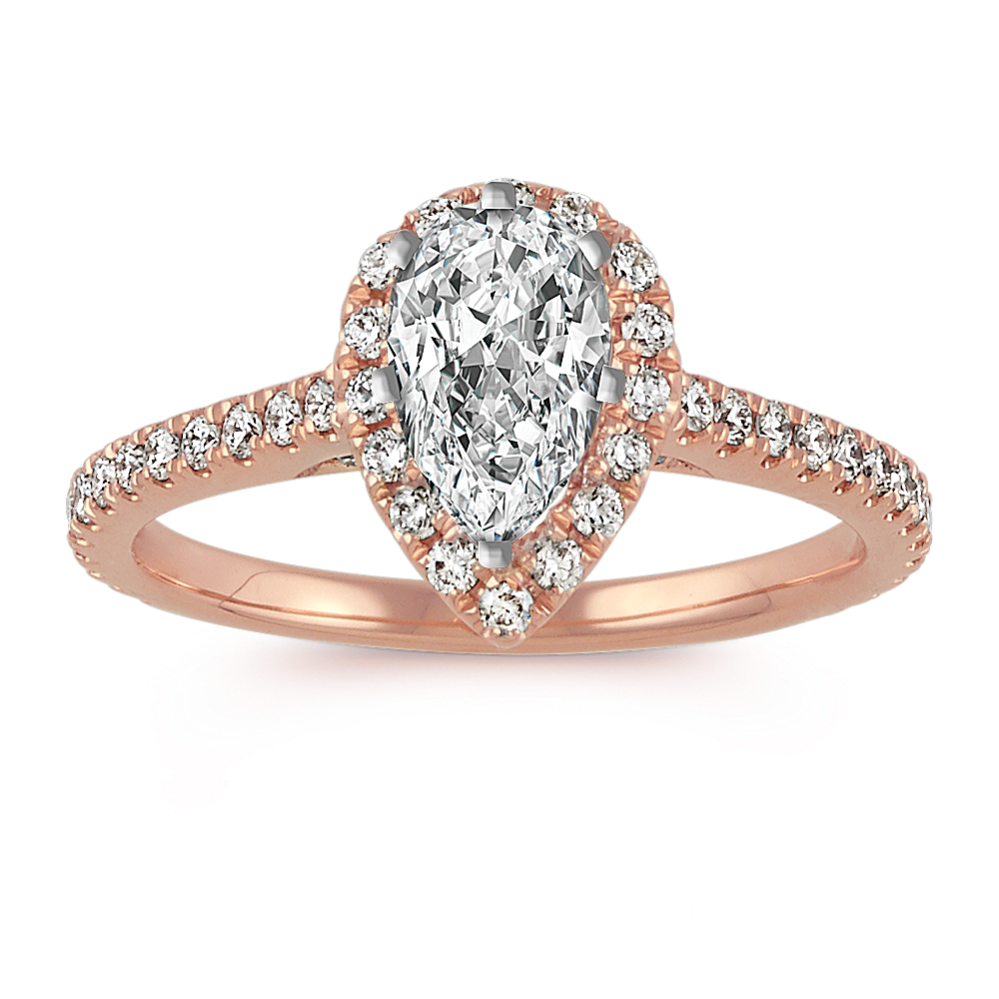 Ella Halo Engagement Ring for 1 ct Pear