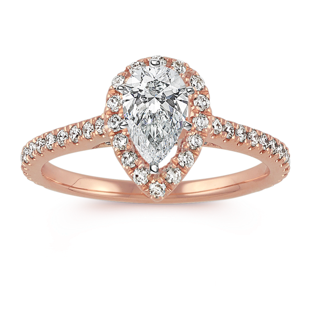 Ella Halo Engagement Ring for 1 ct Pear
