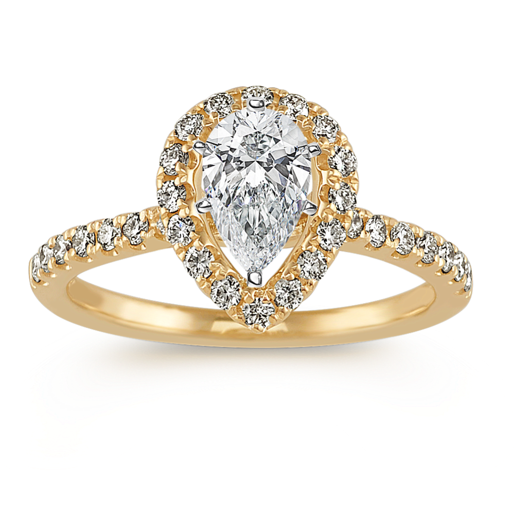 Vista Halo Engagement Ring for 1 ct Pear