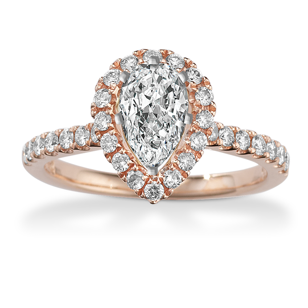 Vista Halo Engagement Ring for 1 ct Pear