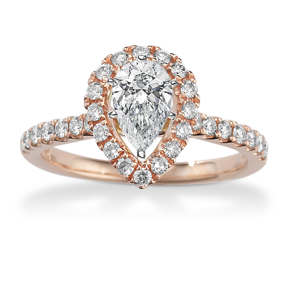 Vista Halo Engagement Ring for 1 ct Pear